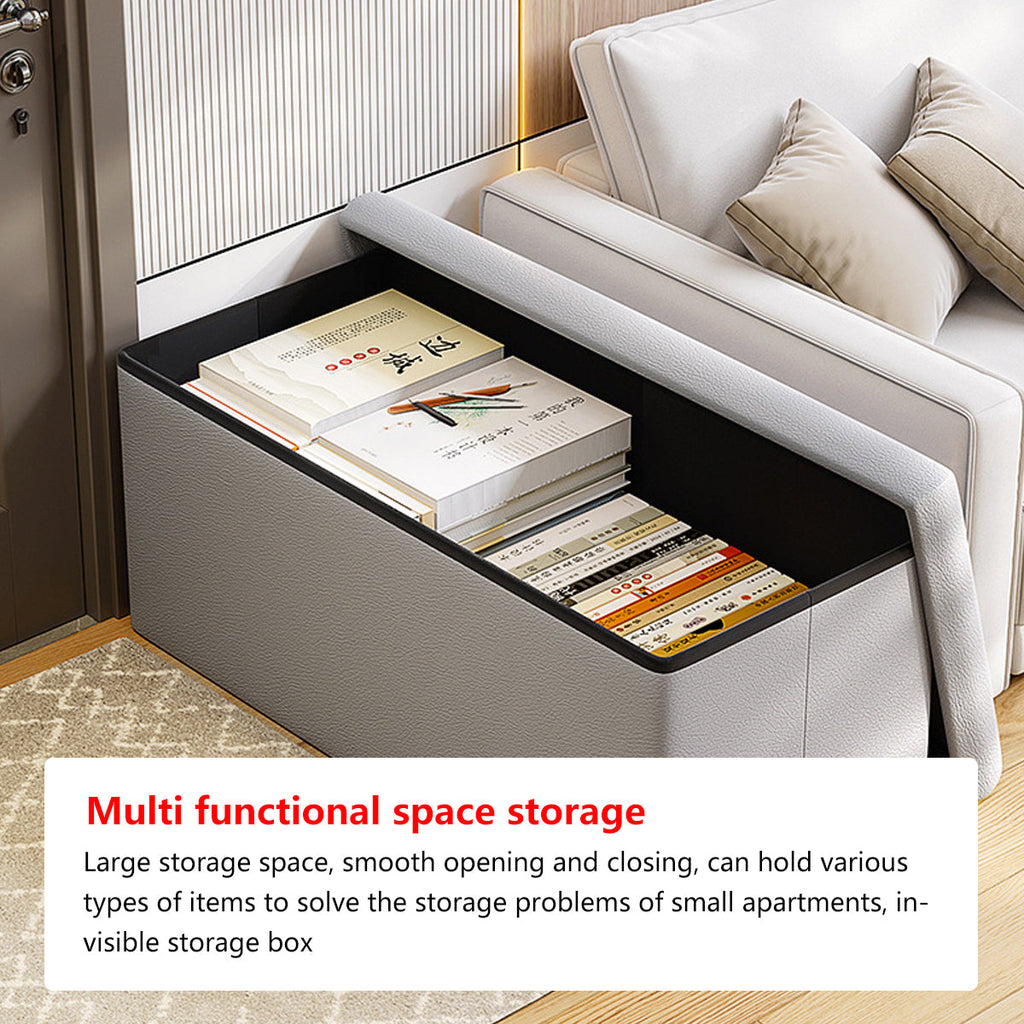 Grey Storage Stool Bench Two Capacities Set | StorageOZ
