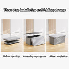 Grey Storage Stool Bench Two Capacities Set | StorageOZ