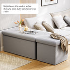 Grey Storage Stool Bench Two Capacities Set | StorageOZ