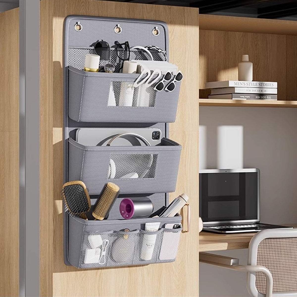 Grey Hanging Wall Storage Bag Two Heights | StorageOZ