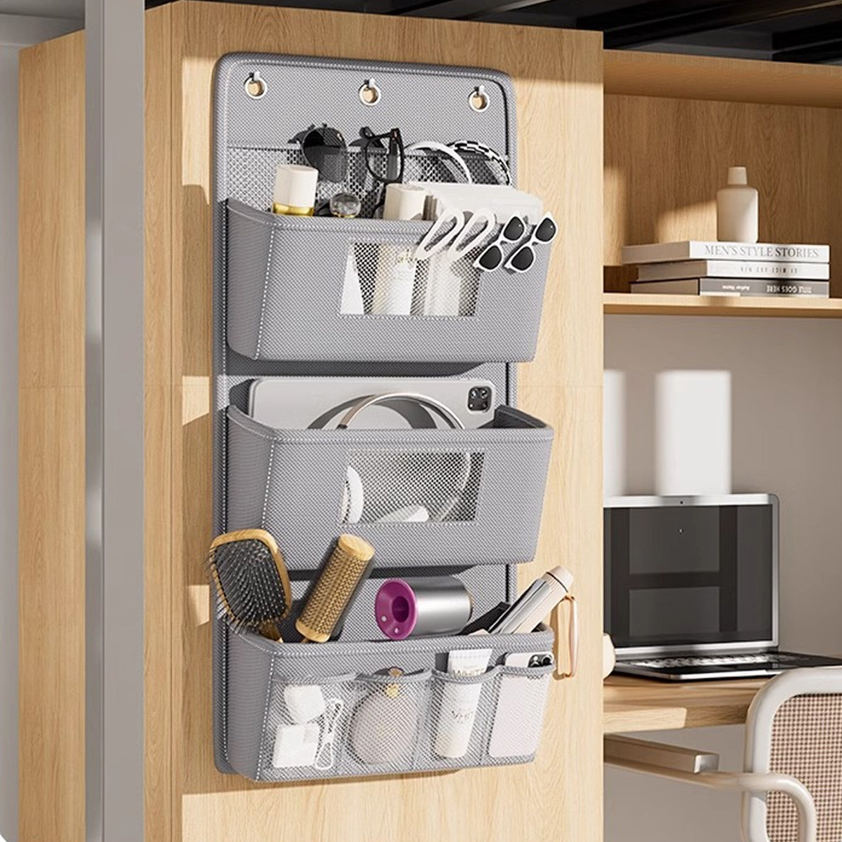 Grey Hanging Wall Storage Bag Two Heights | StorageOZ