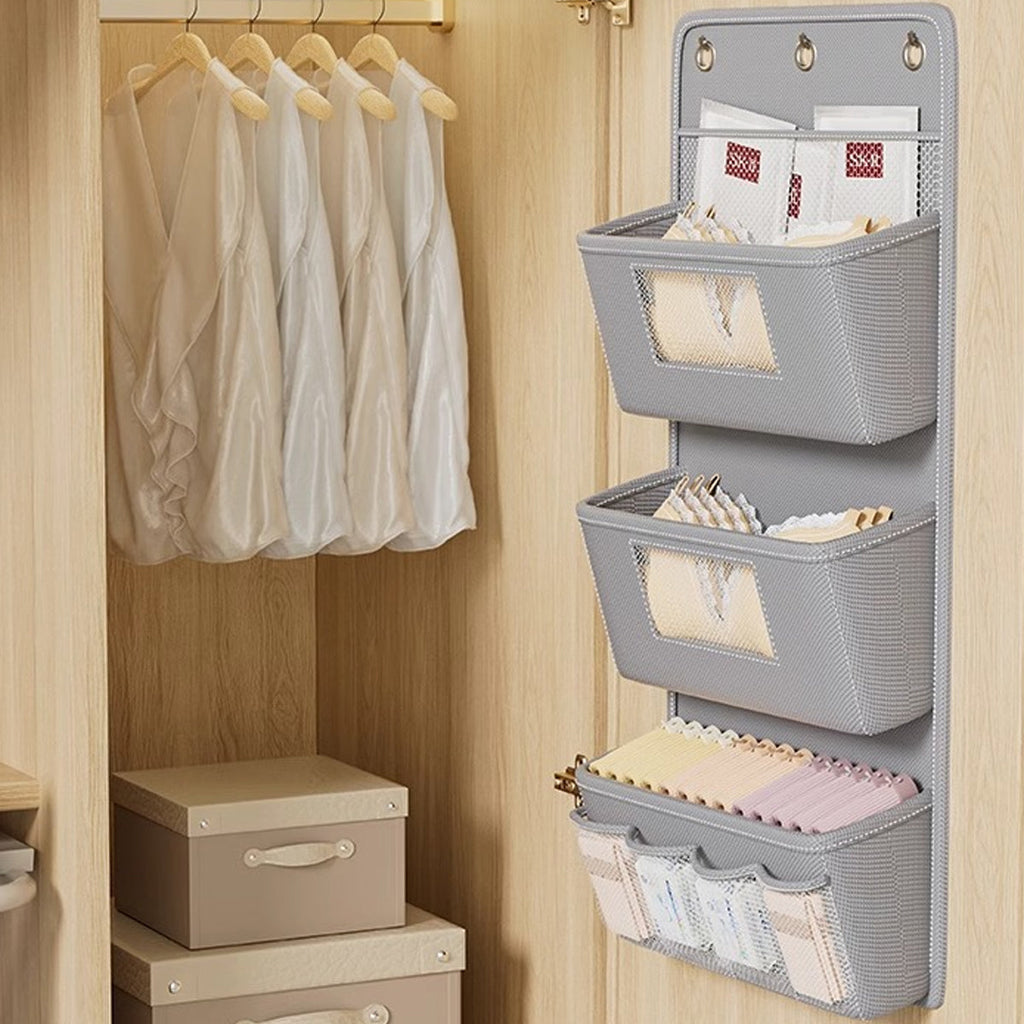 Grey Hanging Wall Storage Bag Two Heights | StorageOZ