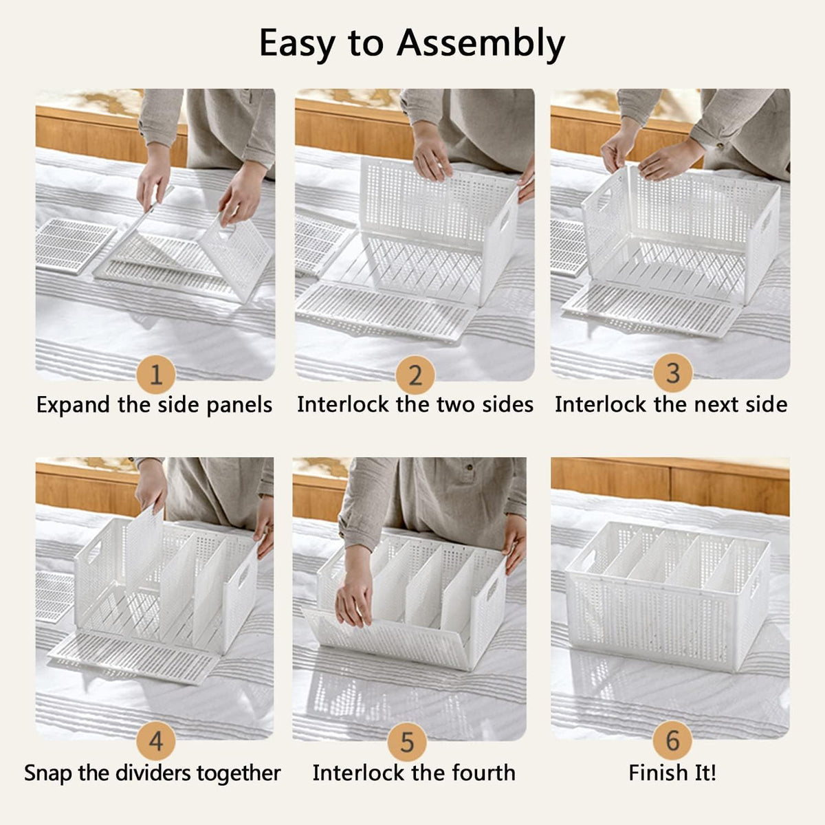 Collapsible Divider Basket Two Sizes Set | StorageOZ