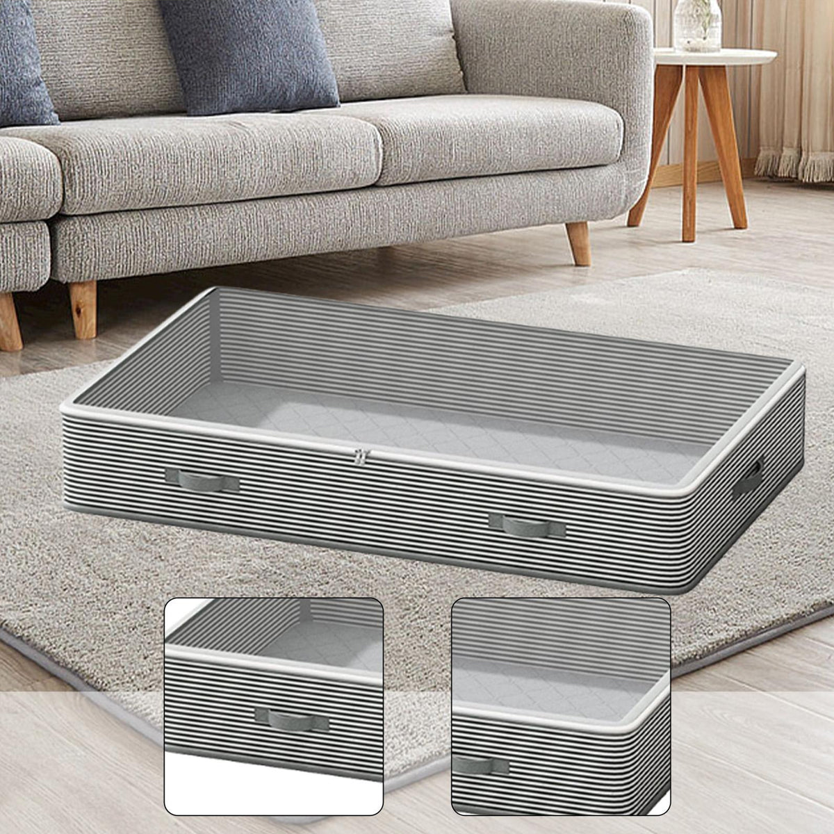 Under Bed Fabric Storage Bin Two Sizes Set | StorageOZ