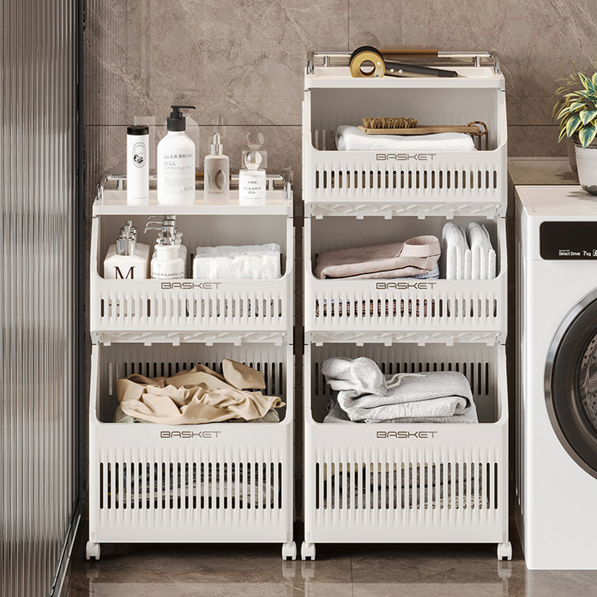 White Storage Cart Two or Three Tiers Set | StorageOZ