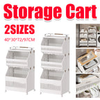 White Storage Cart Two or Three Tiers Set | StorageOZ