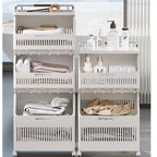 White Storage Cart Two or Three Tiers Set | StorageOZ