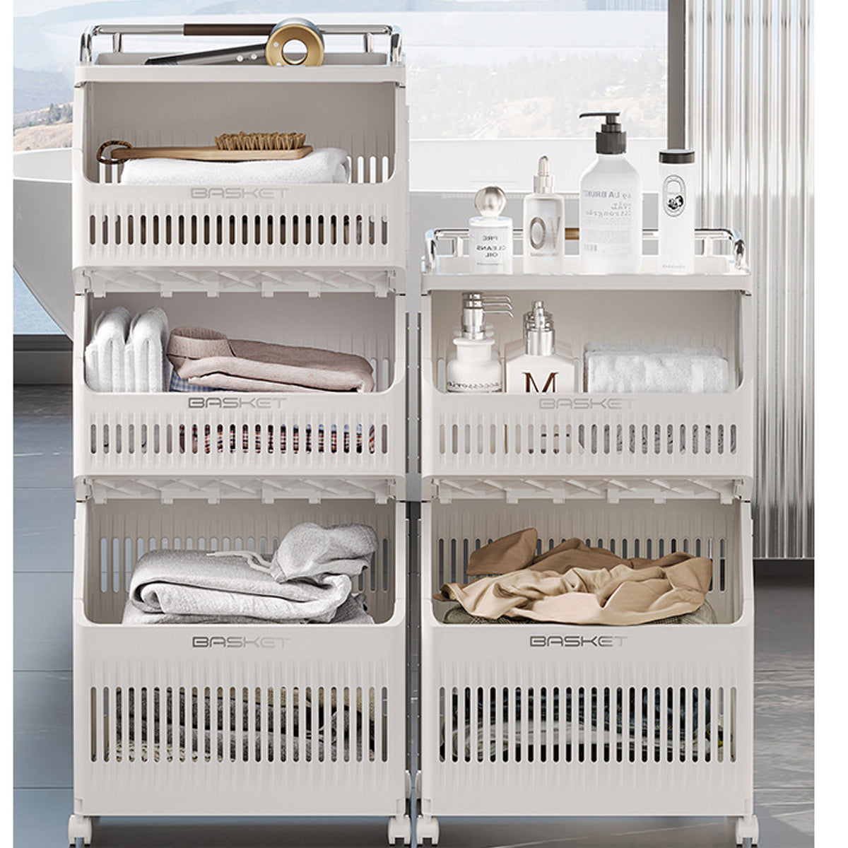 White Storage Cart Two or Three Tiers Set | StorageOZ