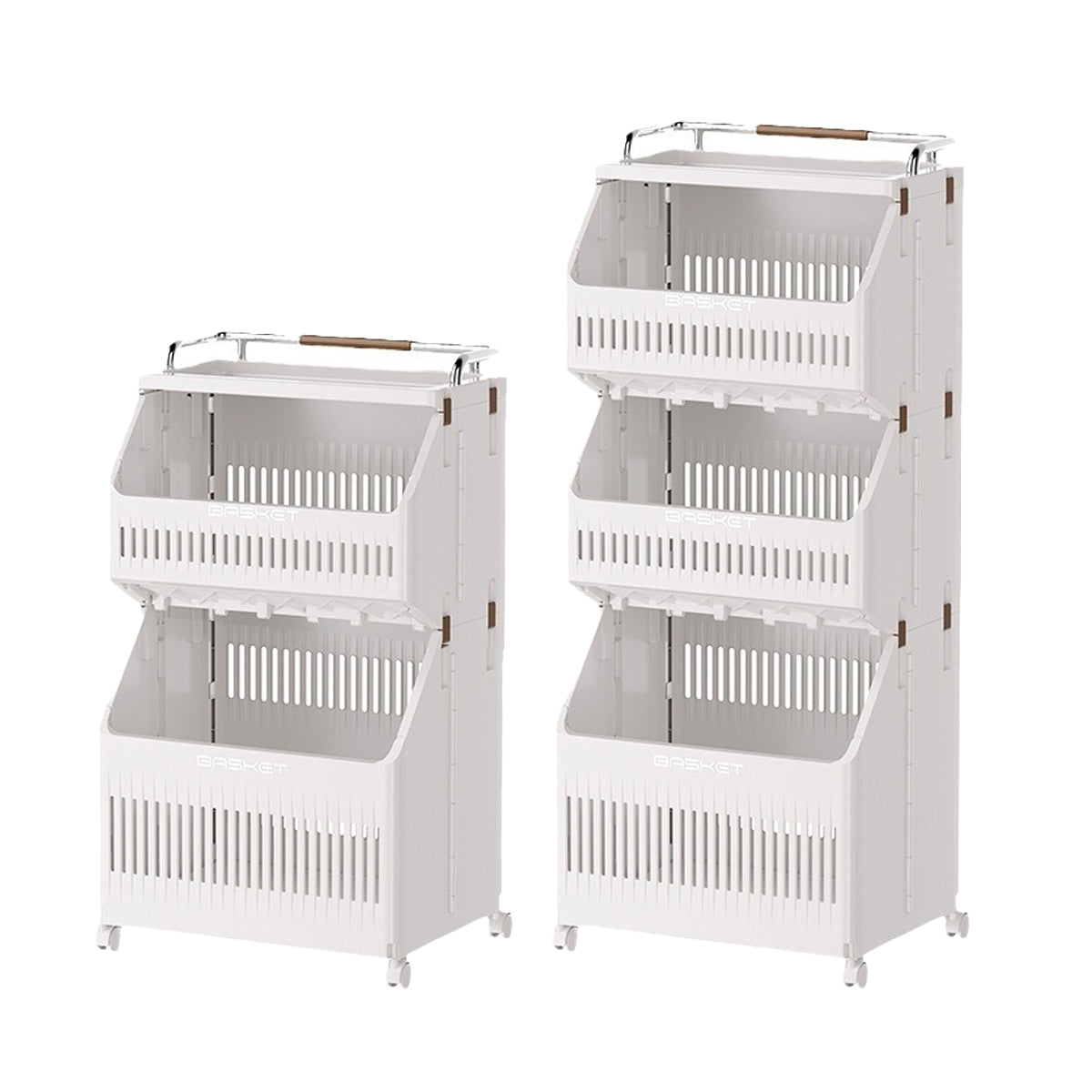 White Storage Cart Two or Three Tiers Set | StorageOZ