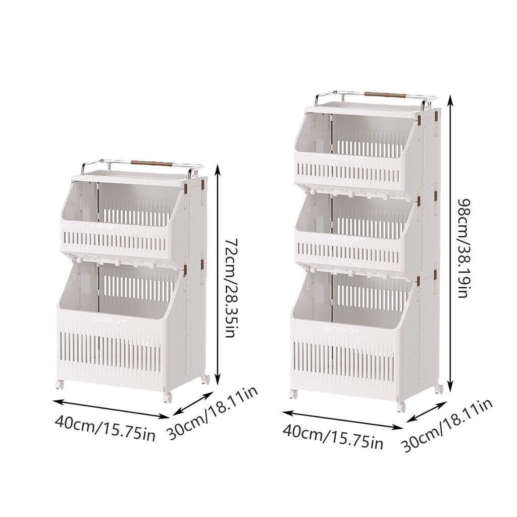 White Storage Cart Two or Three Tiers Set | StorageOZ
