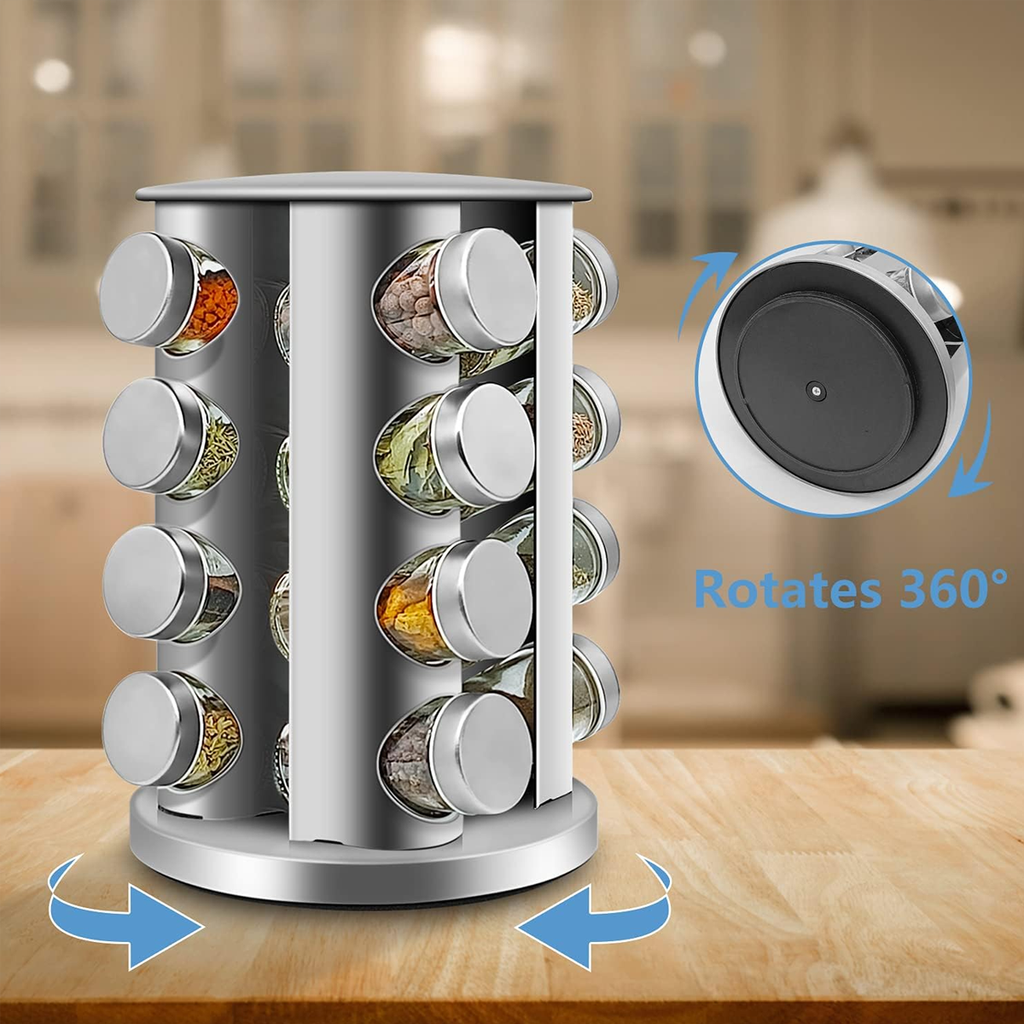 Rotating 4 Tier Spice Rack Two Shapes Set | StorageOZ