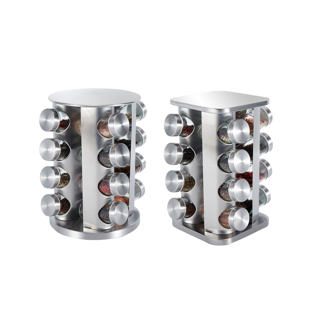 Rotating 4 Tier Spice Rack Two Shapes Set | StorageOZ