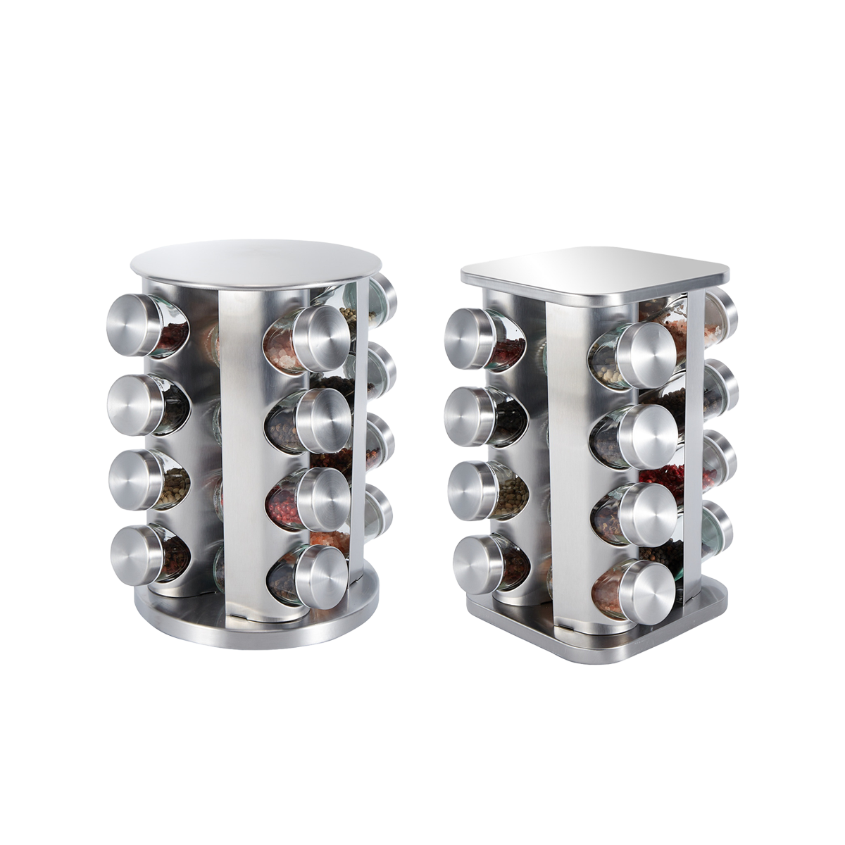 Rotating 4 Tier Spice Rack Two Shapes Set | StorageOZ
