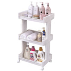 3 Tier Rolling Bathroom Cart Two Widths Set | StorageOZ