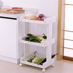 3 Tier Rolling Bathroom Cart Two Widths Set | StorageOZ