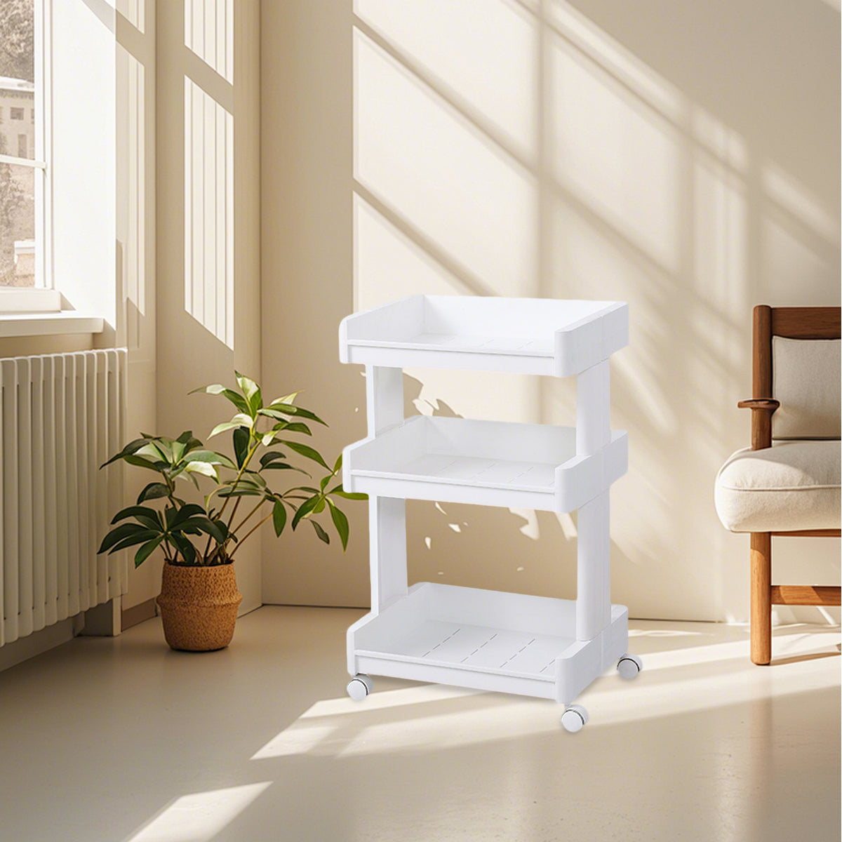 3 Tier Rolling Bathroom Cart Two Widths Set | StorageOZ