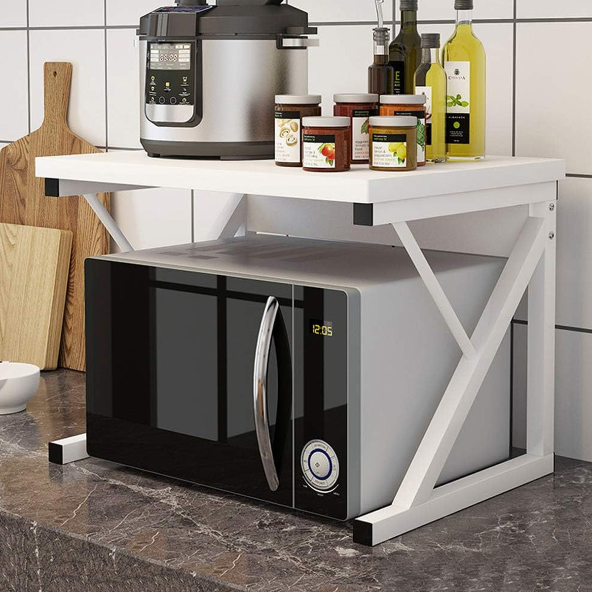Microwave Stand Storage Rack Two Colours | StorageOZ