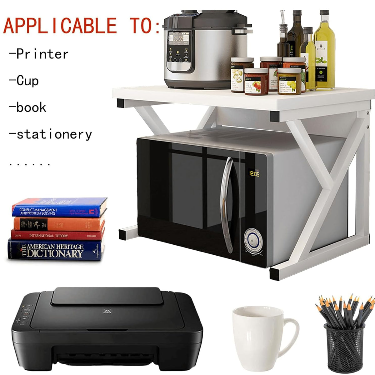 Microwave Stand Storage Rack Two Colours | StorageOZ