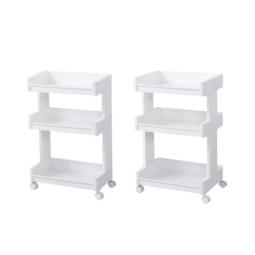 3 Tier Rolling Bathroom Cart Two Widths Set | StorageOZ