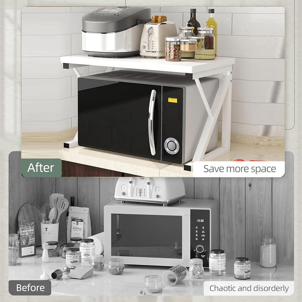 Microwave Stand Storage Rack Two Colours | StorageOZ