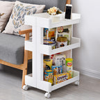 3 Tier Rolling Bathroom Cart Two Widths Set | StorageOZ