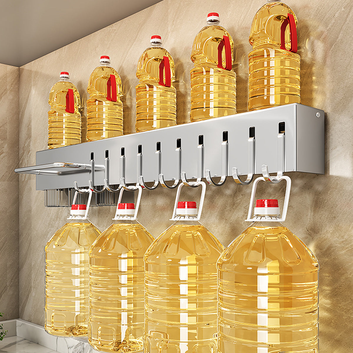 Stainless Wall Knife Rack Two Lengths Set | StorageOZ