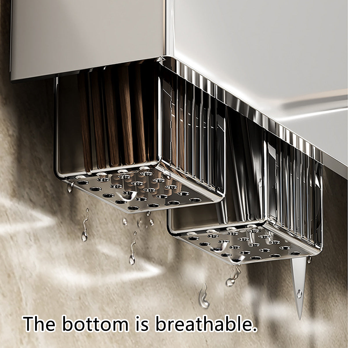 Stainless Wall Knife Rack Two Lengths Set | StorageOZ