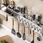 Stainless Wall Knife Rack Two Lengths Set | StorageOZ