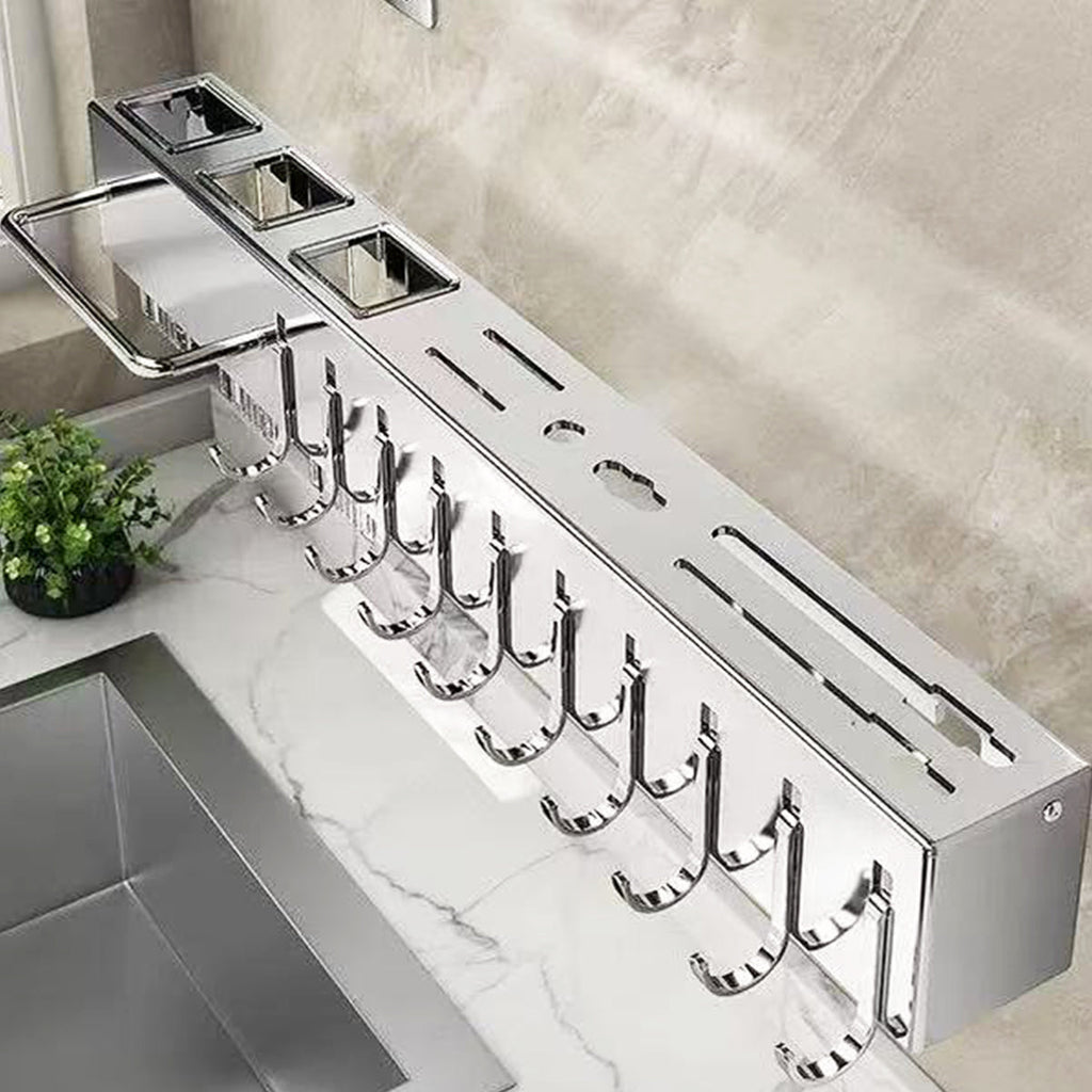 Stainless Wall Knife Rack Two Lengths Set | StorageOZ
