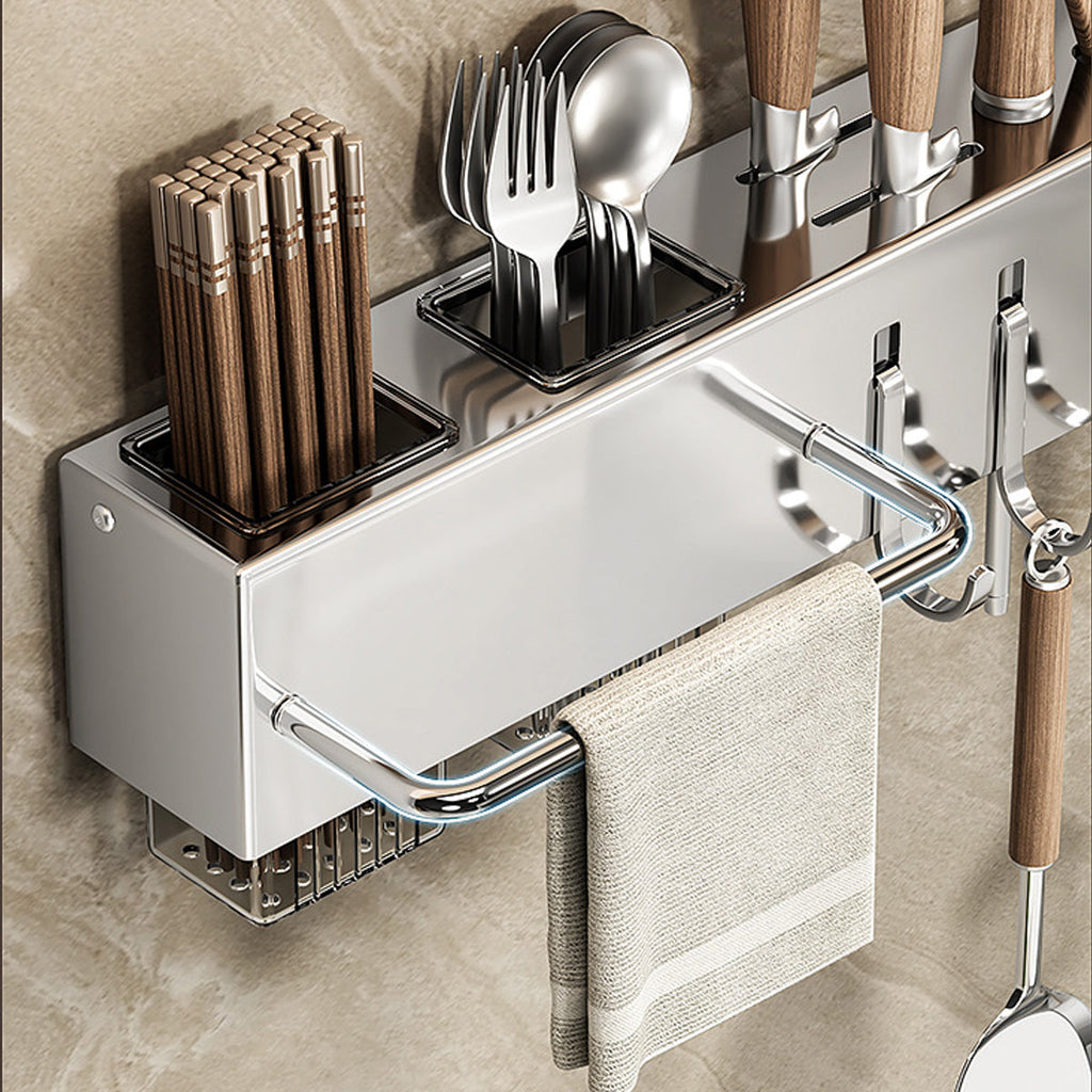 Stainless Wall Knife Rack Two Lengths Set | StorageOZ