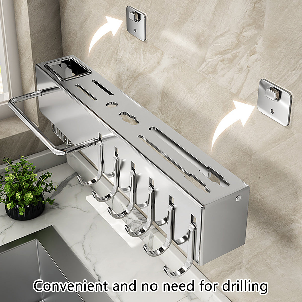 Stainless Wall Knife Rack Two Lengths Set | StorageOZ