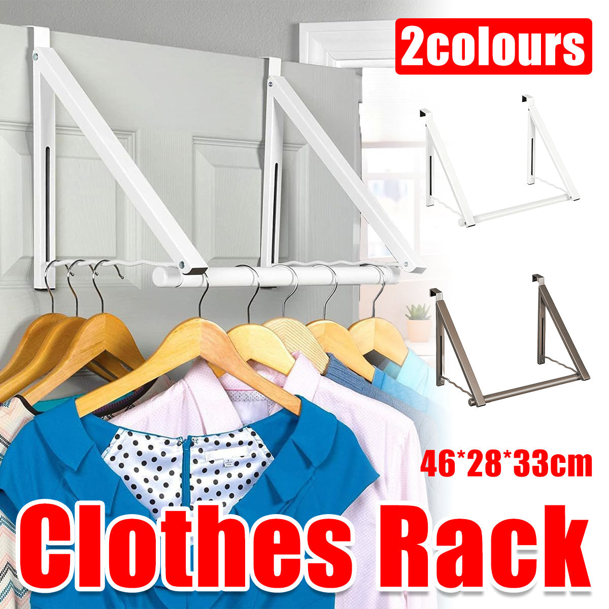 Over Door Clothes Rack Two Colours Organiser | StorageOZ