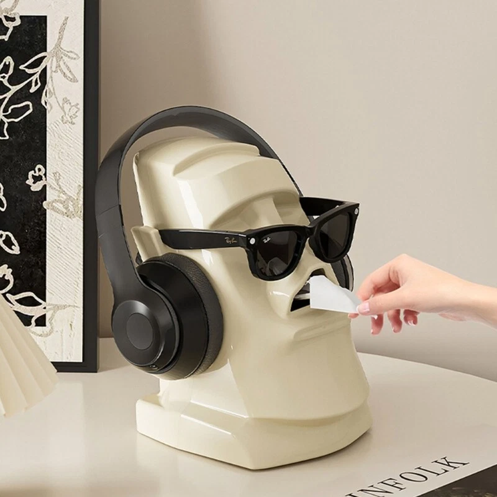 Head Shaped Desktop Tissue Box Three Colours | StorageOZ