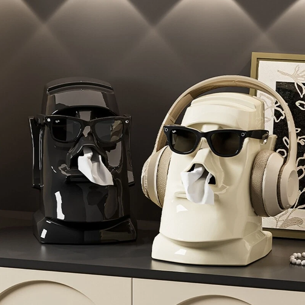 Head Shaped Desktop Tissue Box Three Colours | StorageOZ