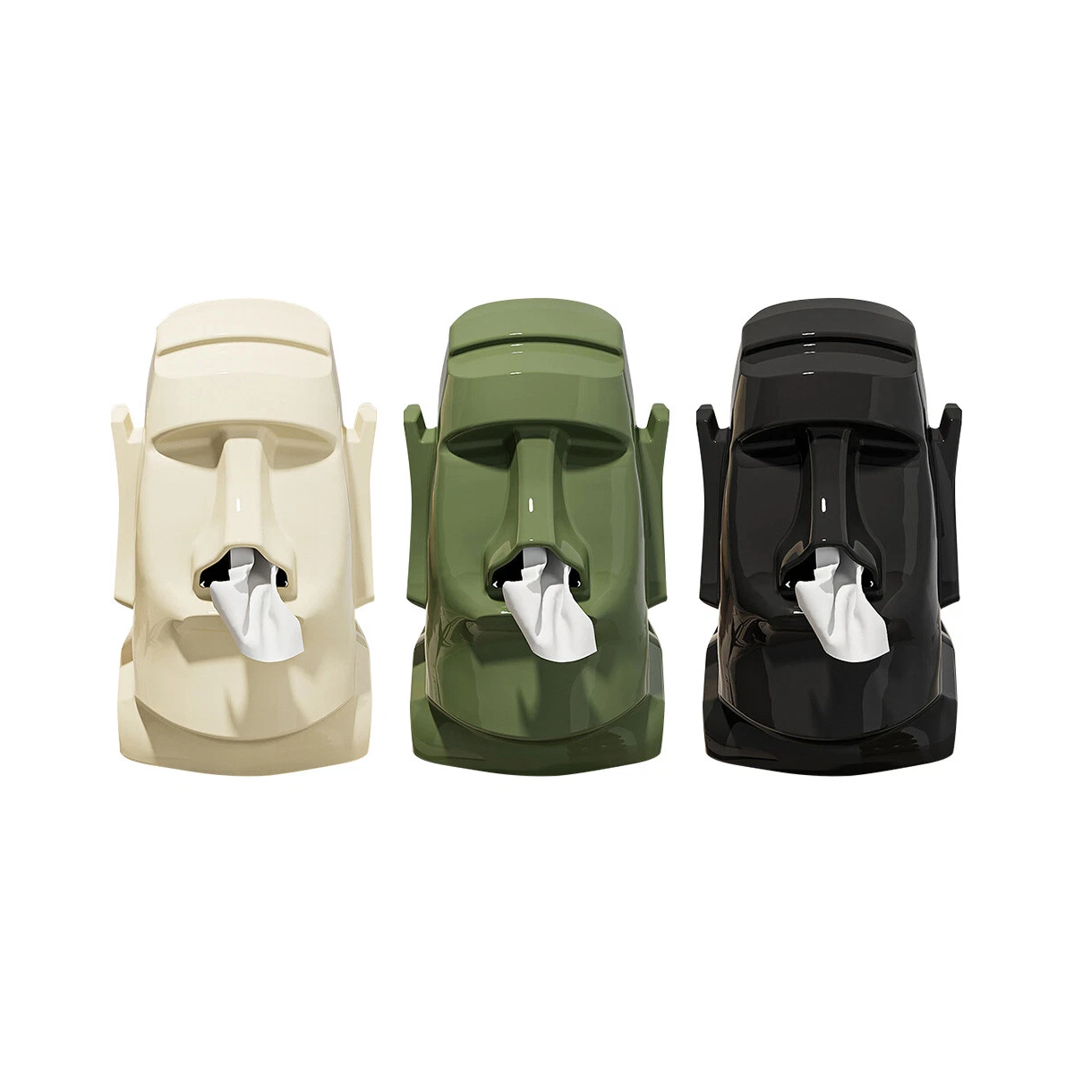 Head Shaped Desktop Tissue Box Three Colours | StorageOZ