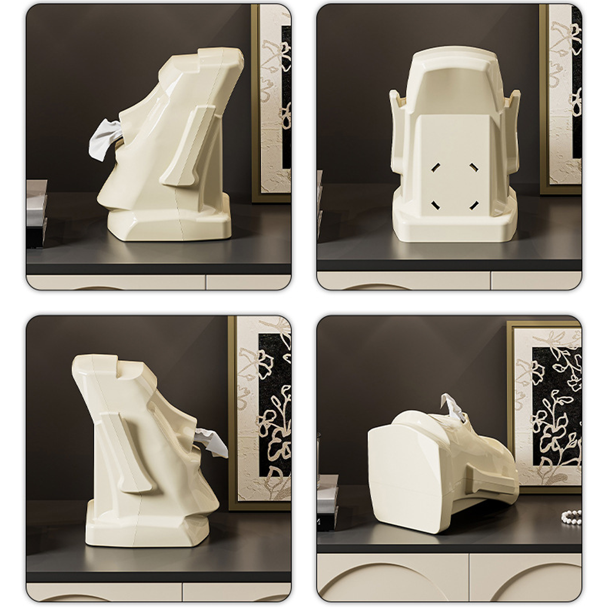 Head Shaped Desktop Tissue Box Three Colours | StorageOZ