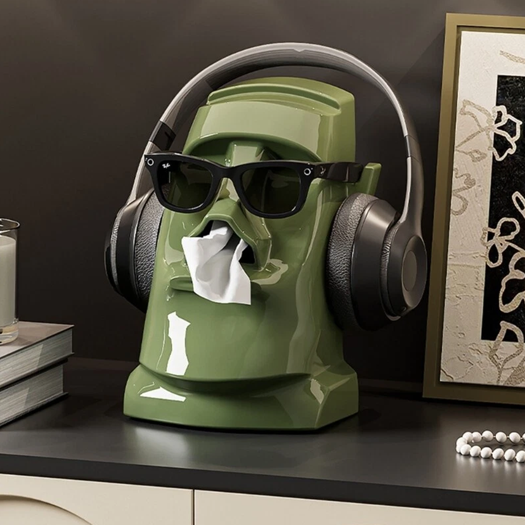 Head Shaped Desktop Tissue Box Three Colours | StorageOZ