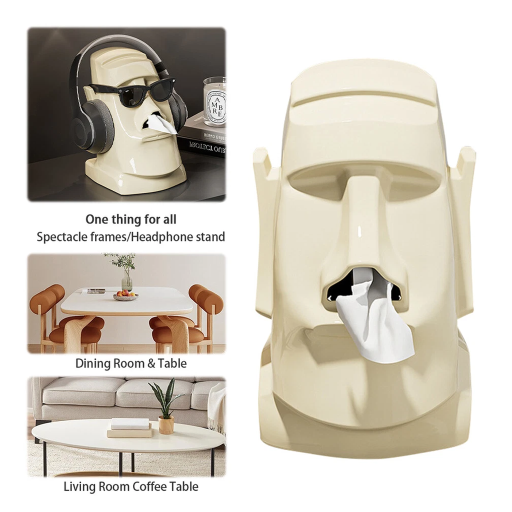 Head Shaped Desktop Tissue Box Three Colours | StorageOZ