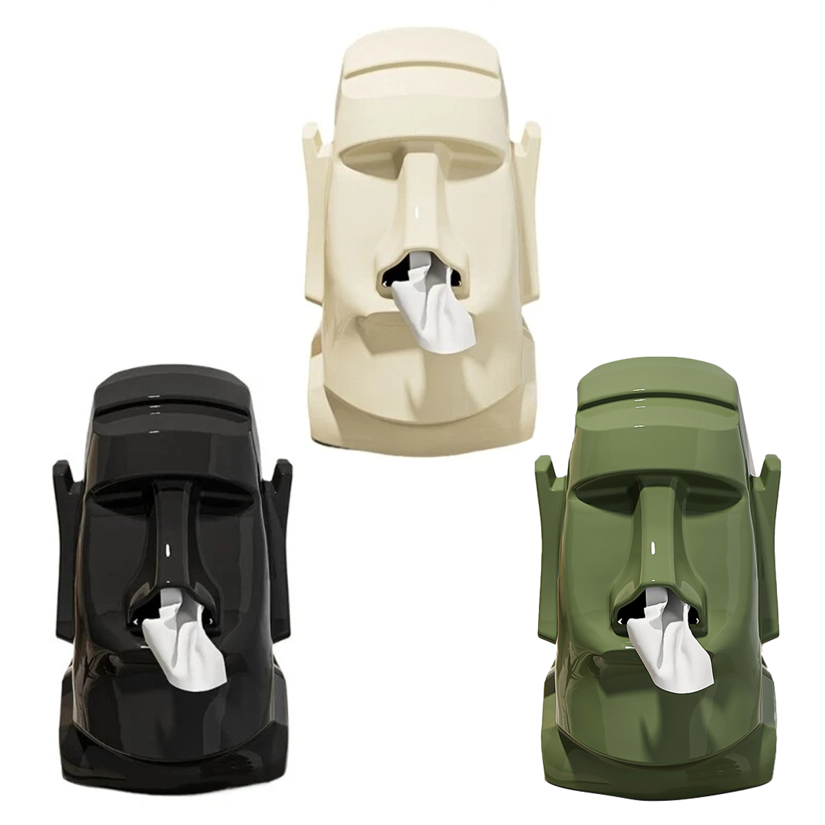 Head Shaped Desktop Tissue Box Three Colours | StorageOZ