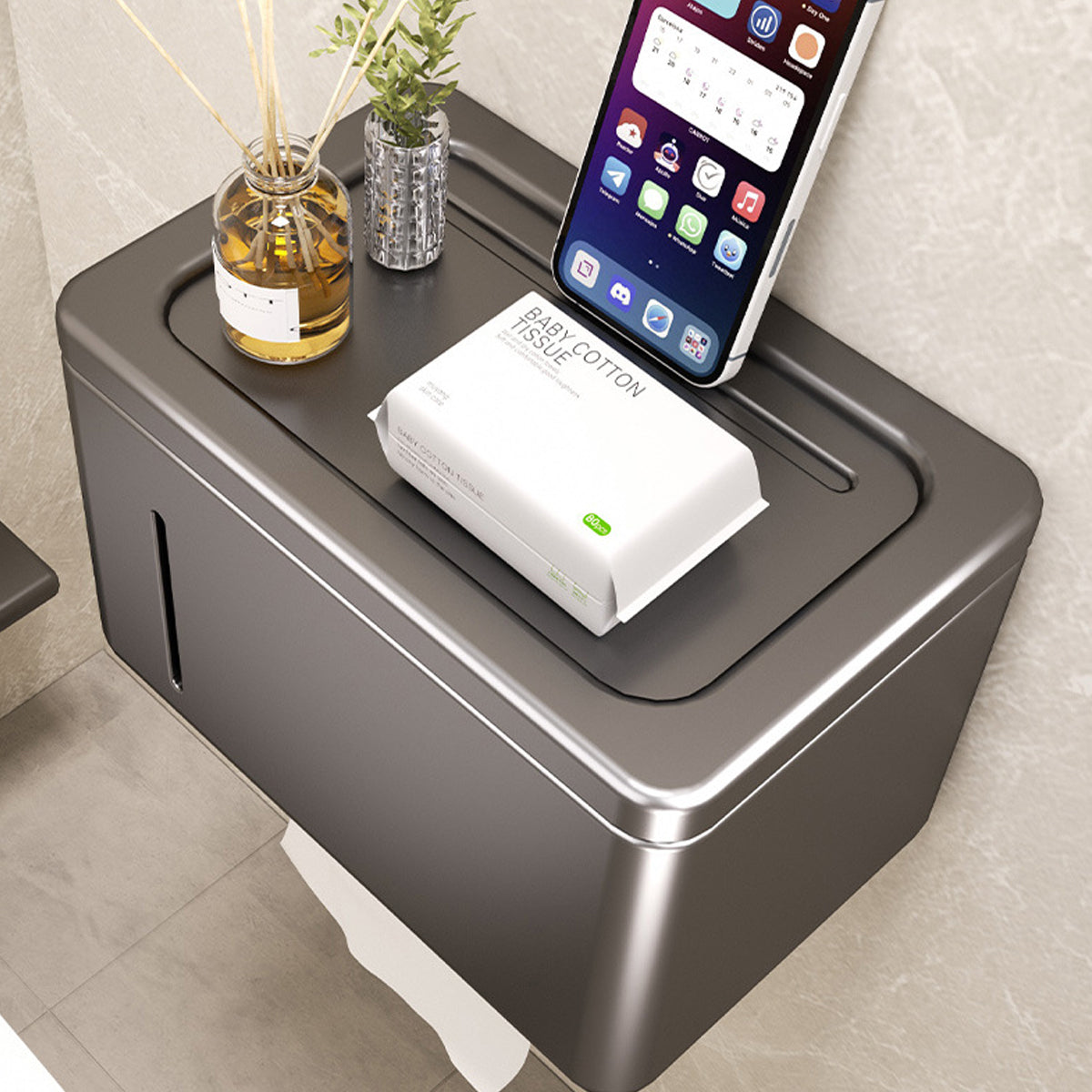 Wall Toilet Paper Box Two Colours Organiser | StorageOZ