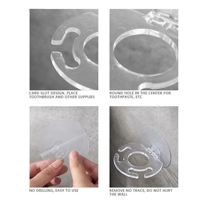 Suction Wall Toothbrush Holder Organiser | StorageOZ