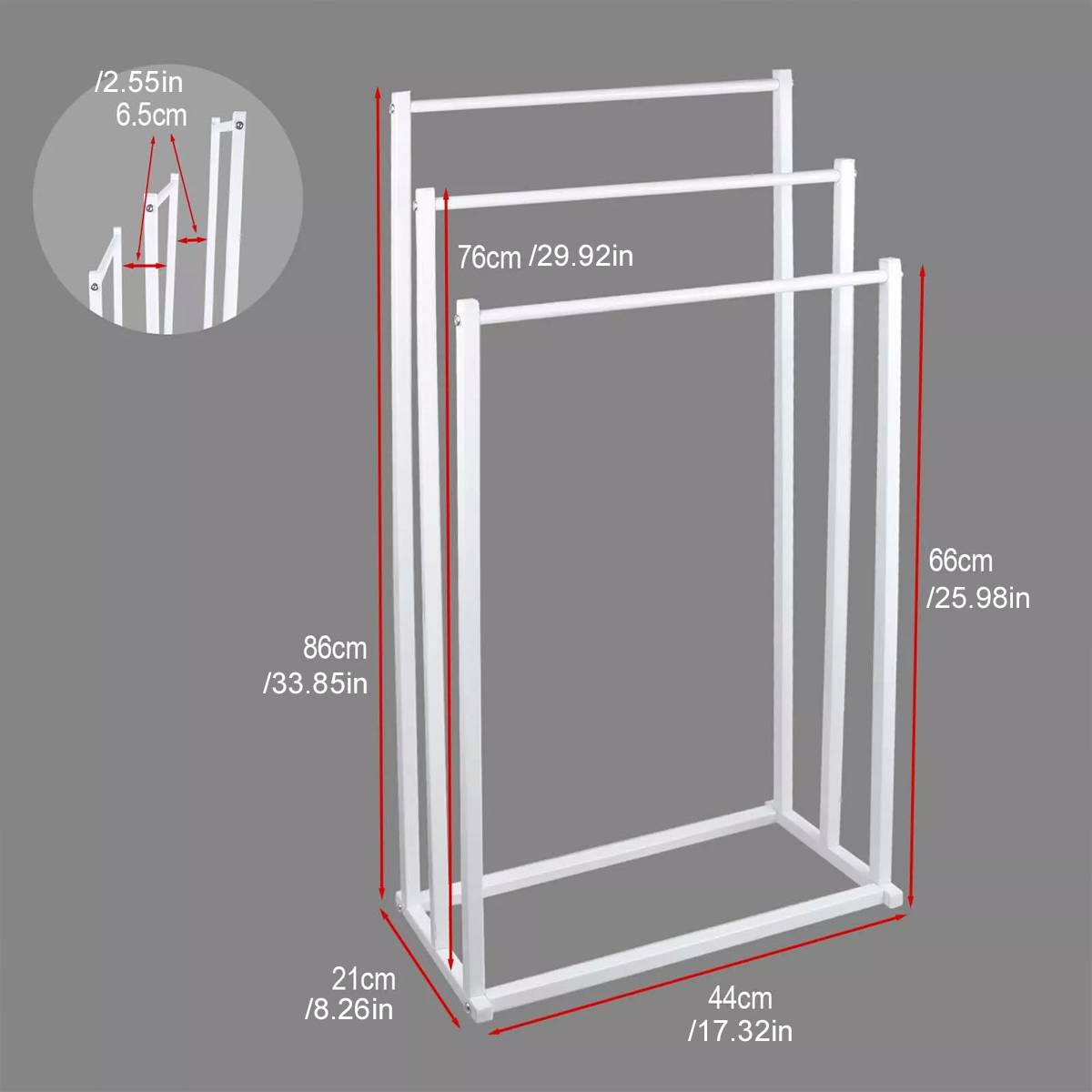 White Bathroom Towel Storage Rack Organiser | StorageOZ