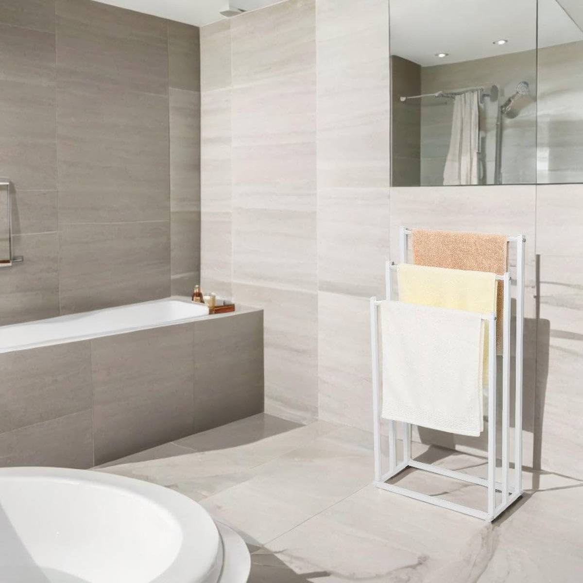 White Bathroom Towel Storage Rack Organiser | StorageOZ
