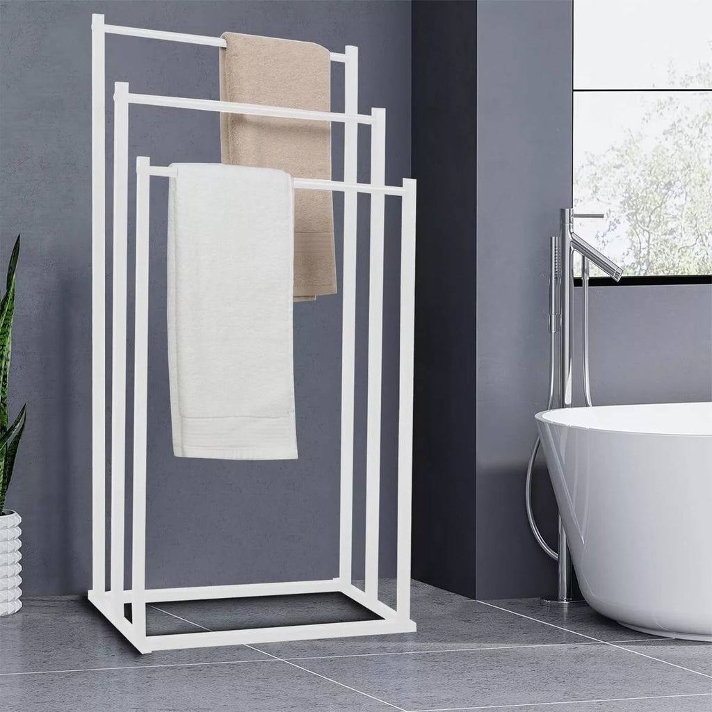White Bathroom Towel Storage Rack Organiser | StorageOZ