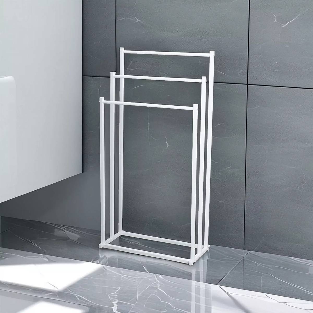 White Bathroom Towel Storage Rack Organiser | StorageOZ