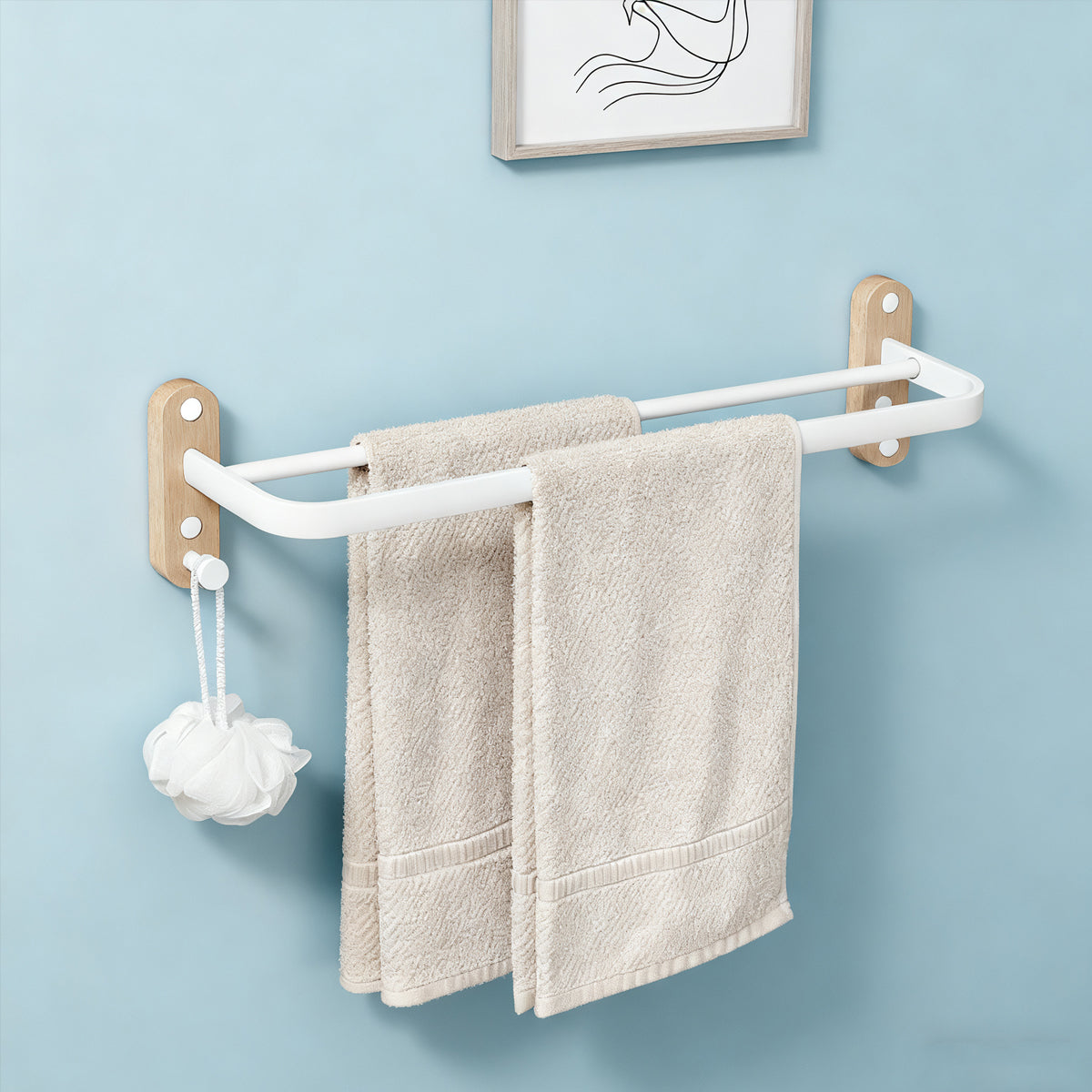 Towel Racks Two Colours Bath Organiser Set | StorageOZ