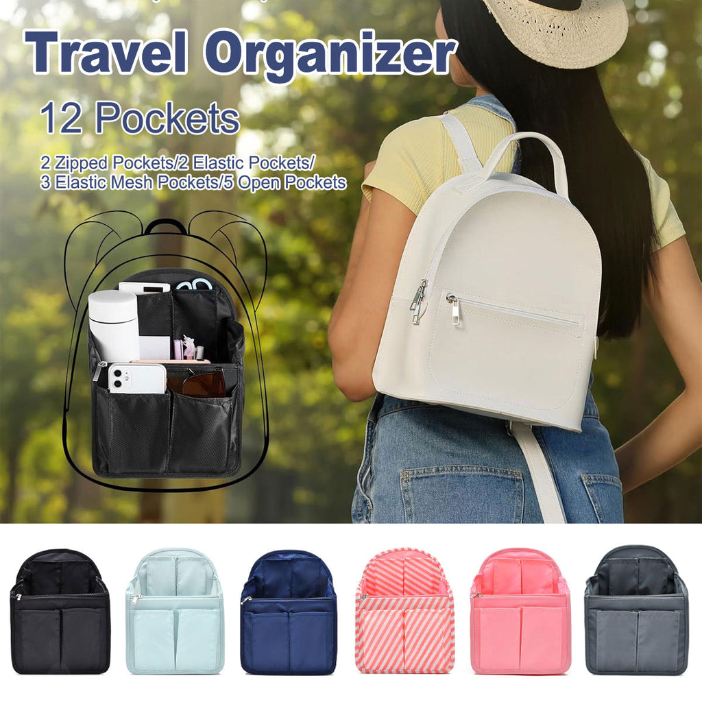 12 Pocket Travel Bag Insert in Six Colours | StorageOZ