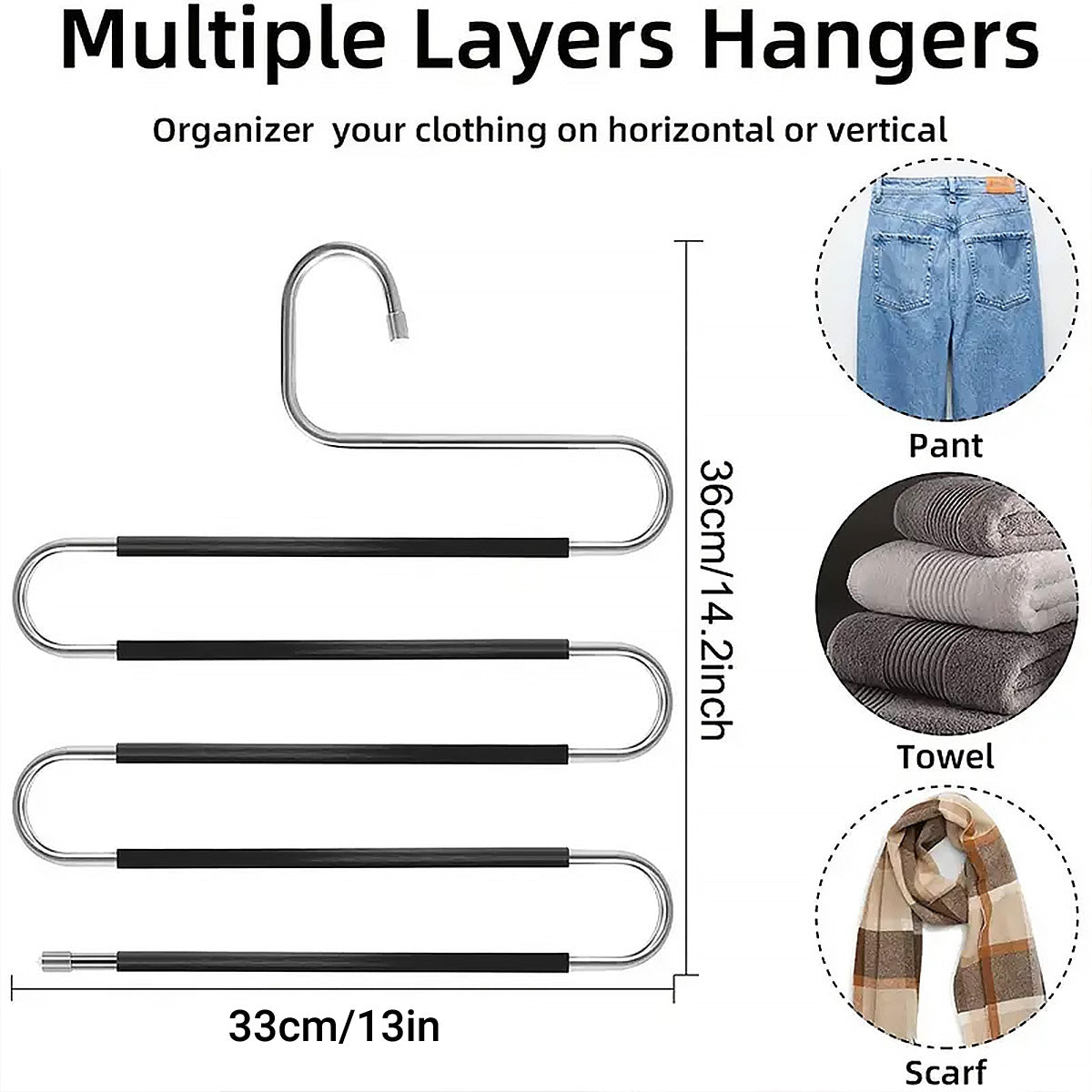 4 Pcs 5 Tier Stainless Trouser Hangers Set | StorageOZ