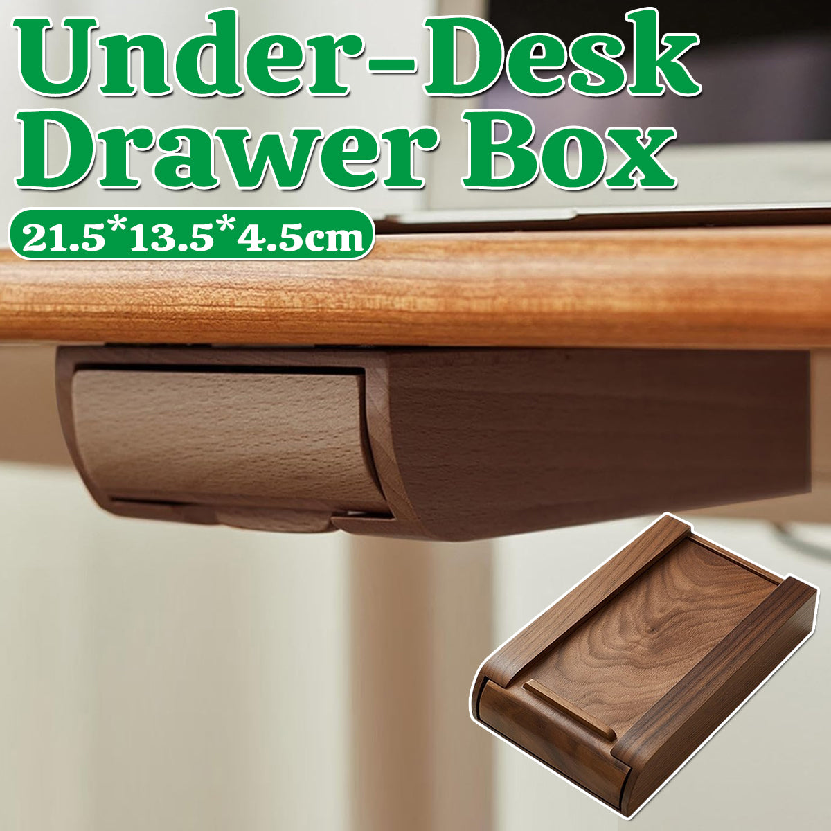 Walnut Pull Out Desk Drawer Box Organiser | StorageOZ