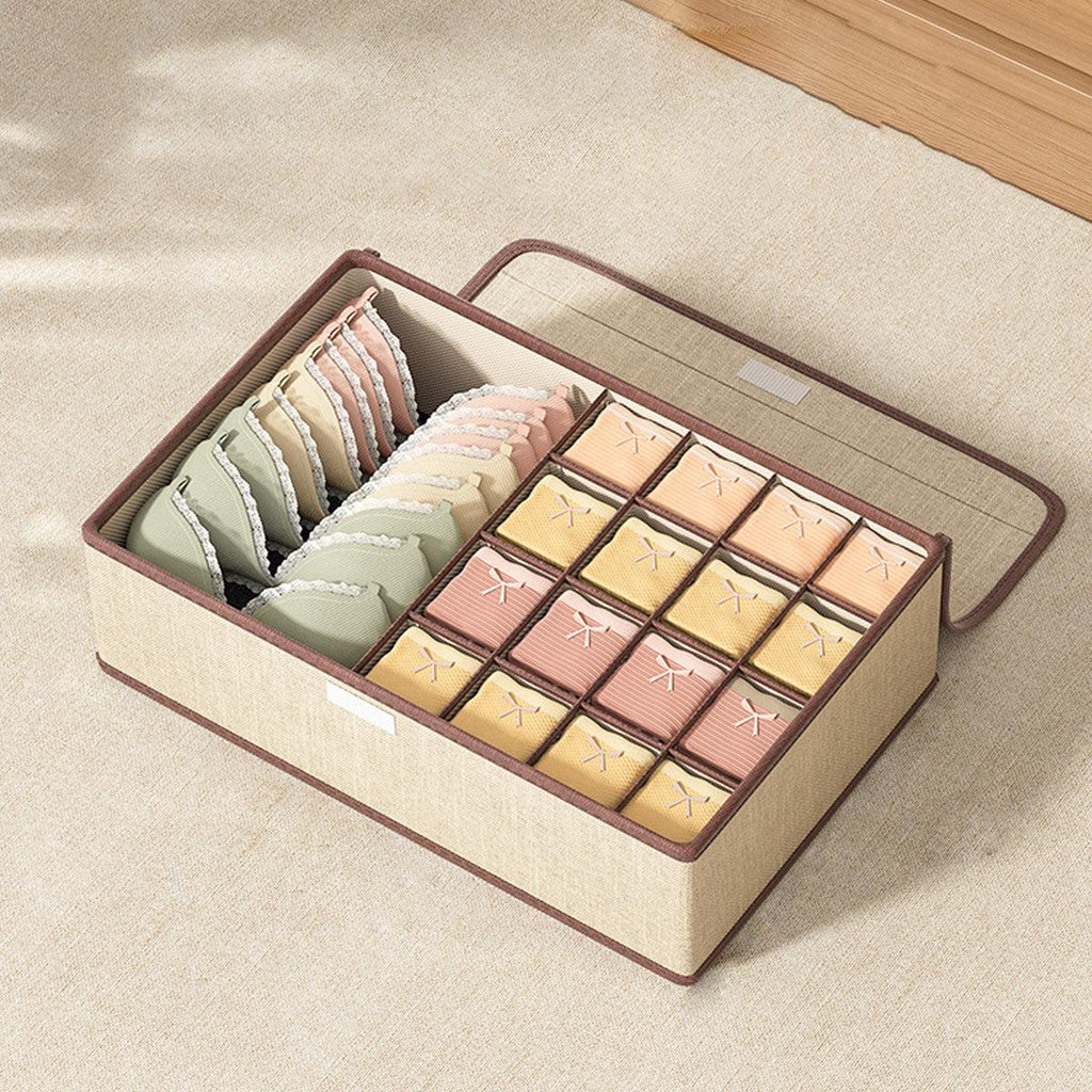 2 Pcs Cotton Linen Underwear Boxes Two Colours | StorageOZ